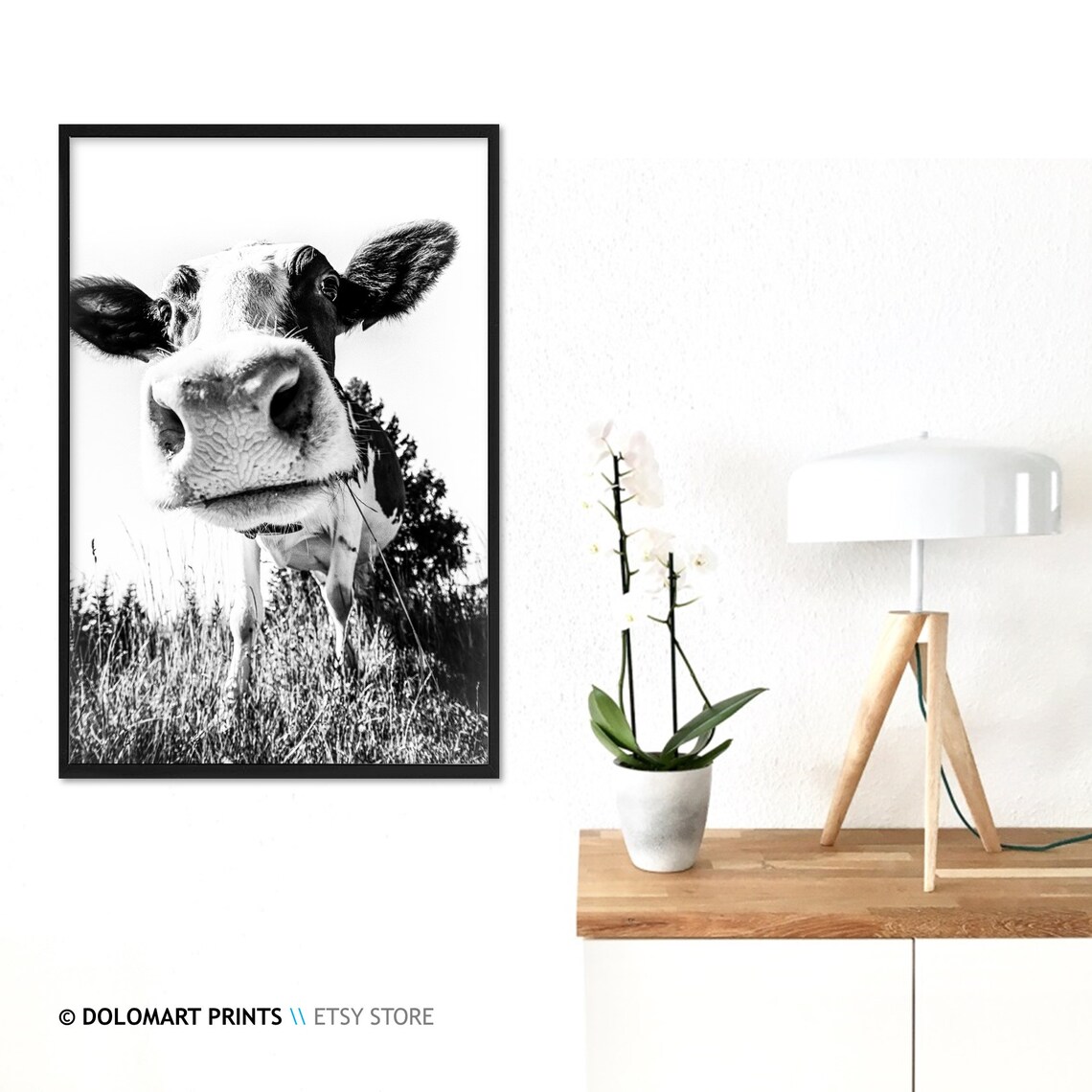 Modern Farmhouse Cow Print Nursery Art Print - Image 3