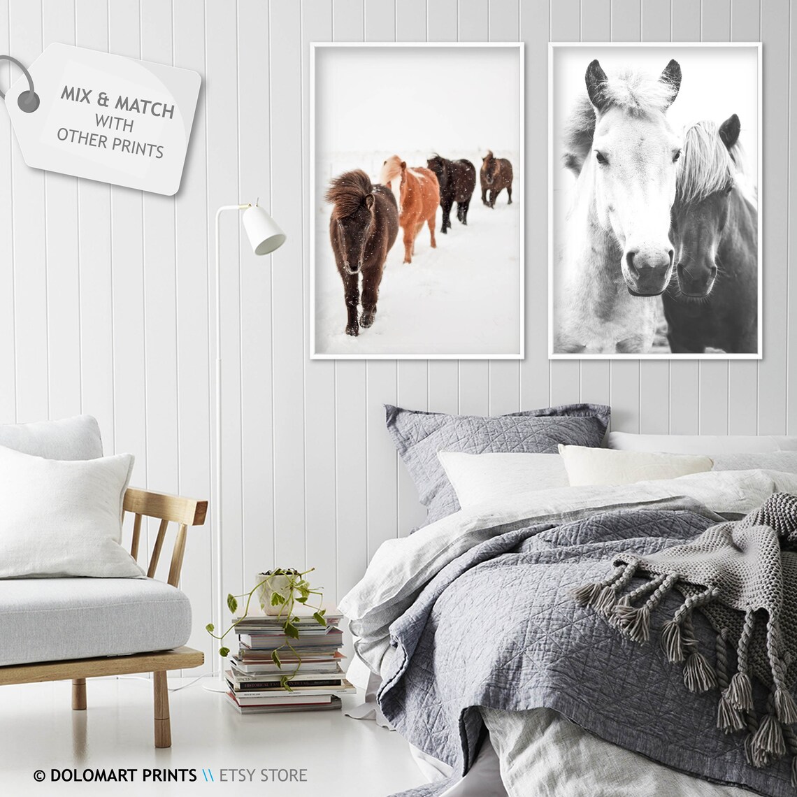 Wild Horse Farmhouse Art Print, Rustic Wall Decor - Image 2