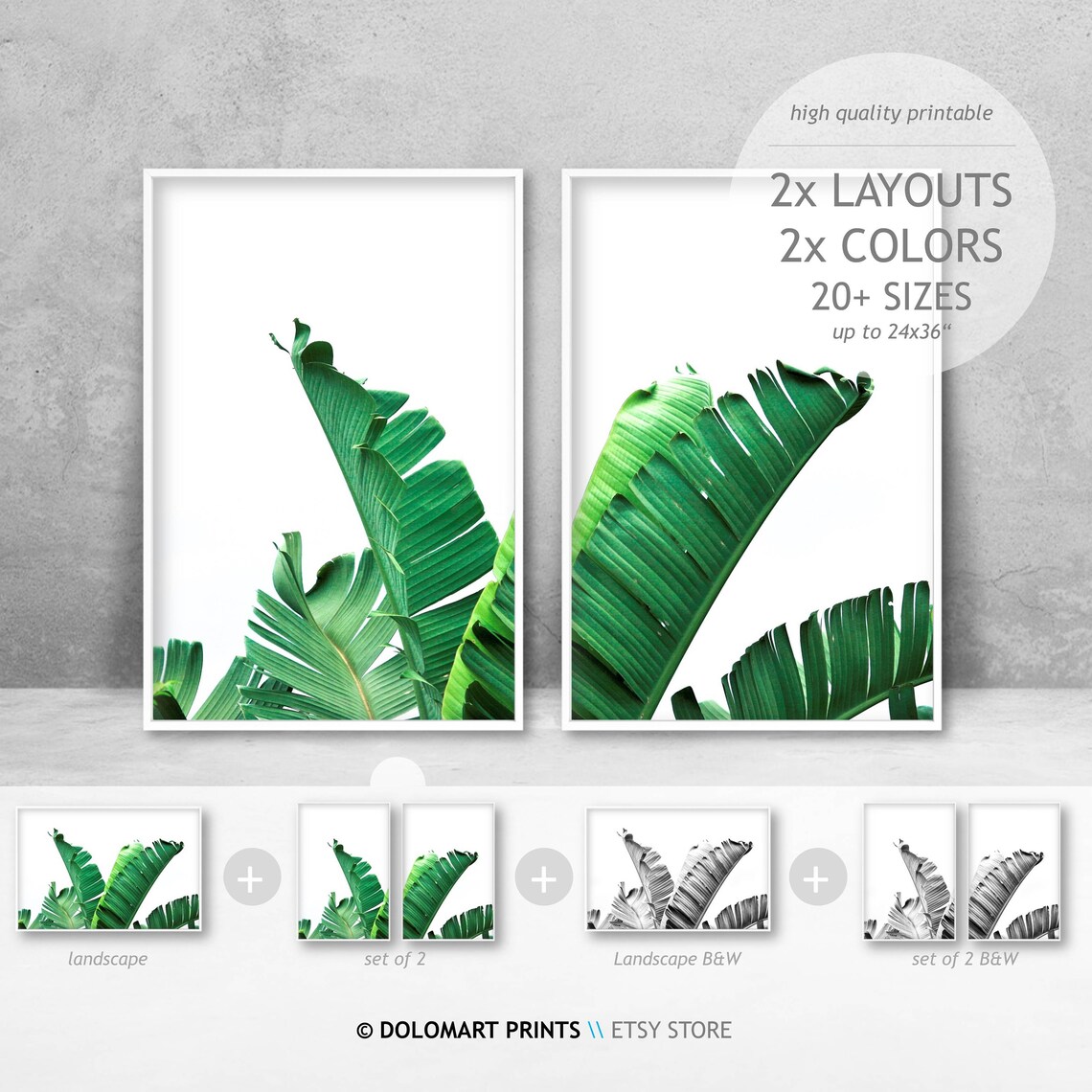 Botanical Prints Rustic Greenery Art Print Set - Image 3