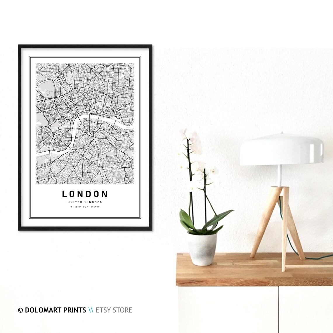 London UK Travel Map Poster, Modern Home Decor - Image 3