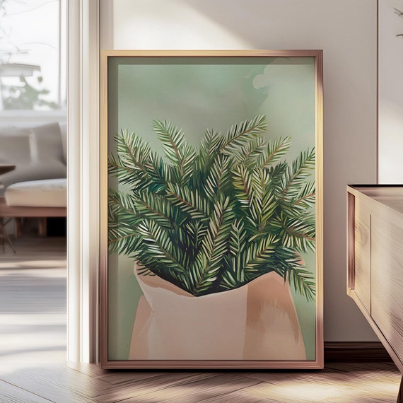 Retro Christmas Wall Art Cute And Colorful Holiday Decor In Green And Beige Boho Christmas Eclectic Maximalist Style 1553