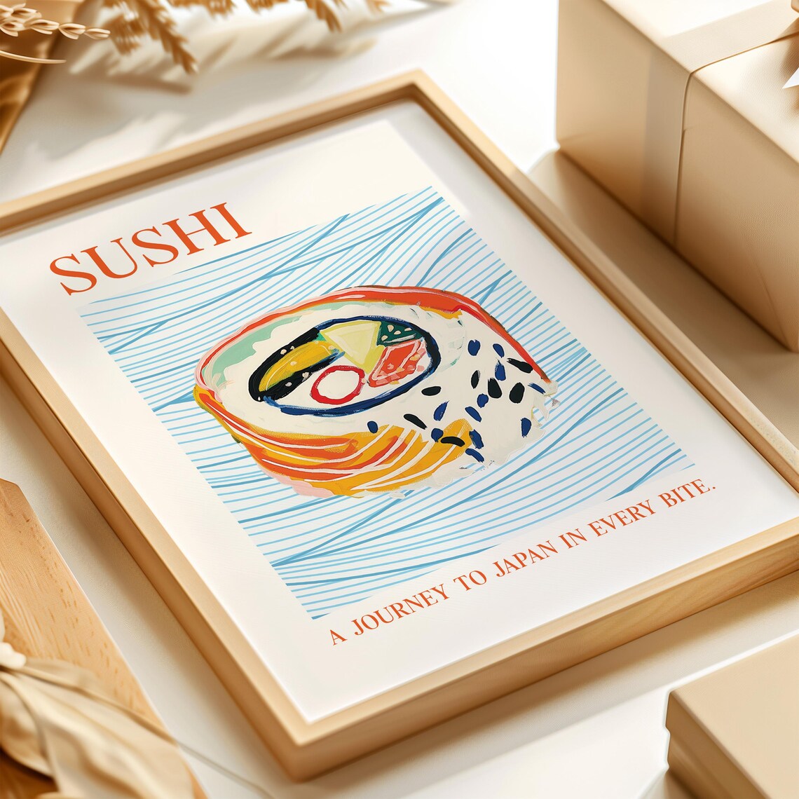 Sushi A Journey To Japan In Every Bite Colorful Maki Food Poster - Image 3