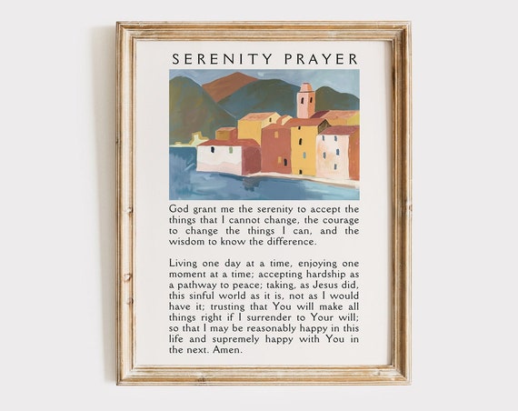 Christian Wall Art Christian Serenity Prayer Landscape Christian Poster Print Bible Verse Wall Art Christian Home Gift