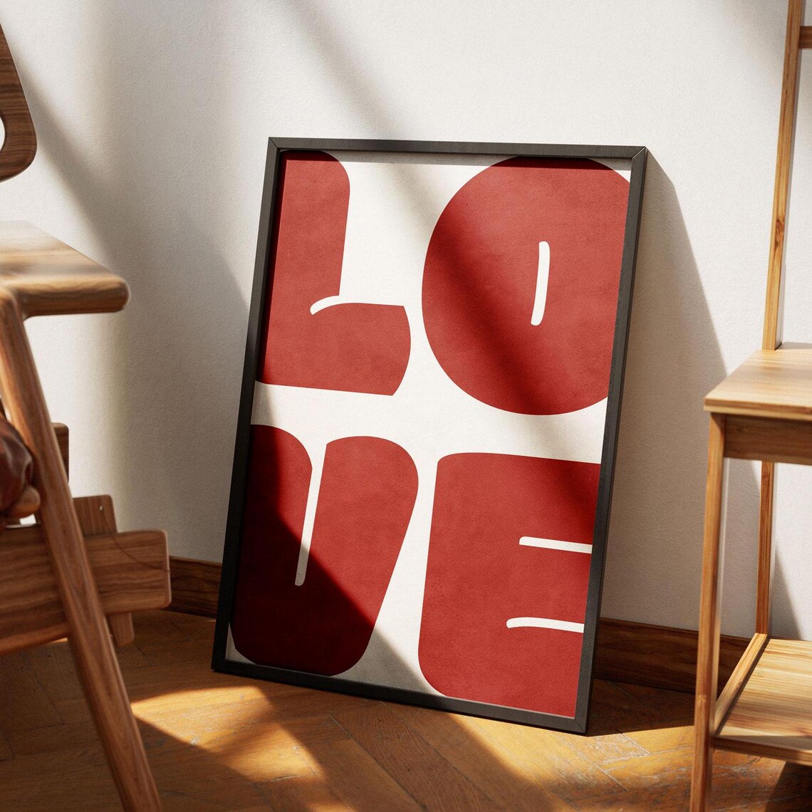 Love Minimalist Typography Poster, Home Office Decor