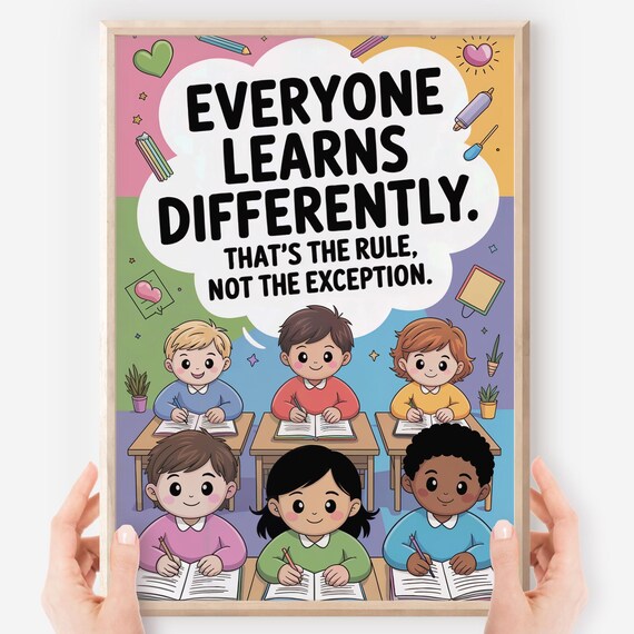 Everyone Learns Differently Inclusive Classroom Rule Not Exception Poster
