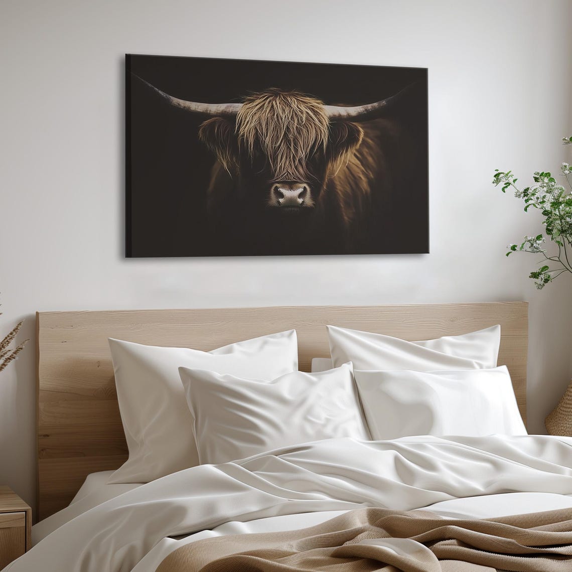 Highland Cow Close Up Dark Rustic Portrait Modern Farmhouse Poster - Image 6