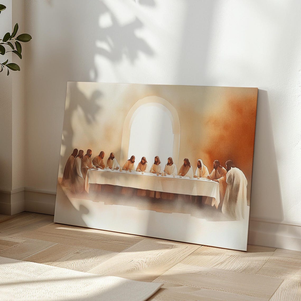 Last Supper Watercolor With Jesus And Twelve Disciples Poster - Image 4