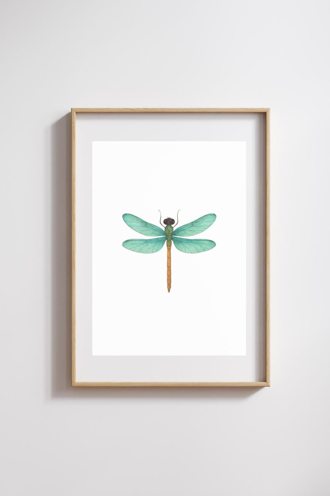 Breezy Dragonfly Watercolor Art Print Minimalist Nature Nursery Wall