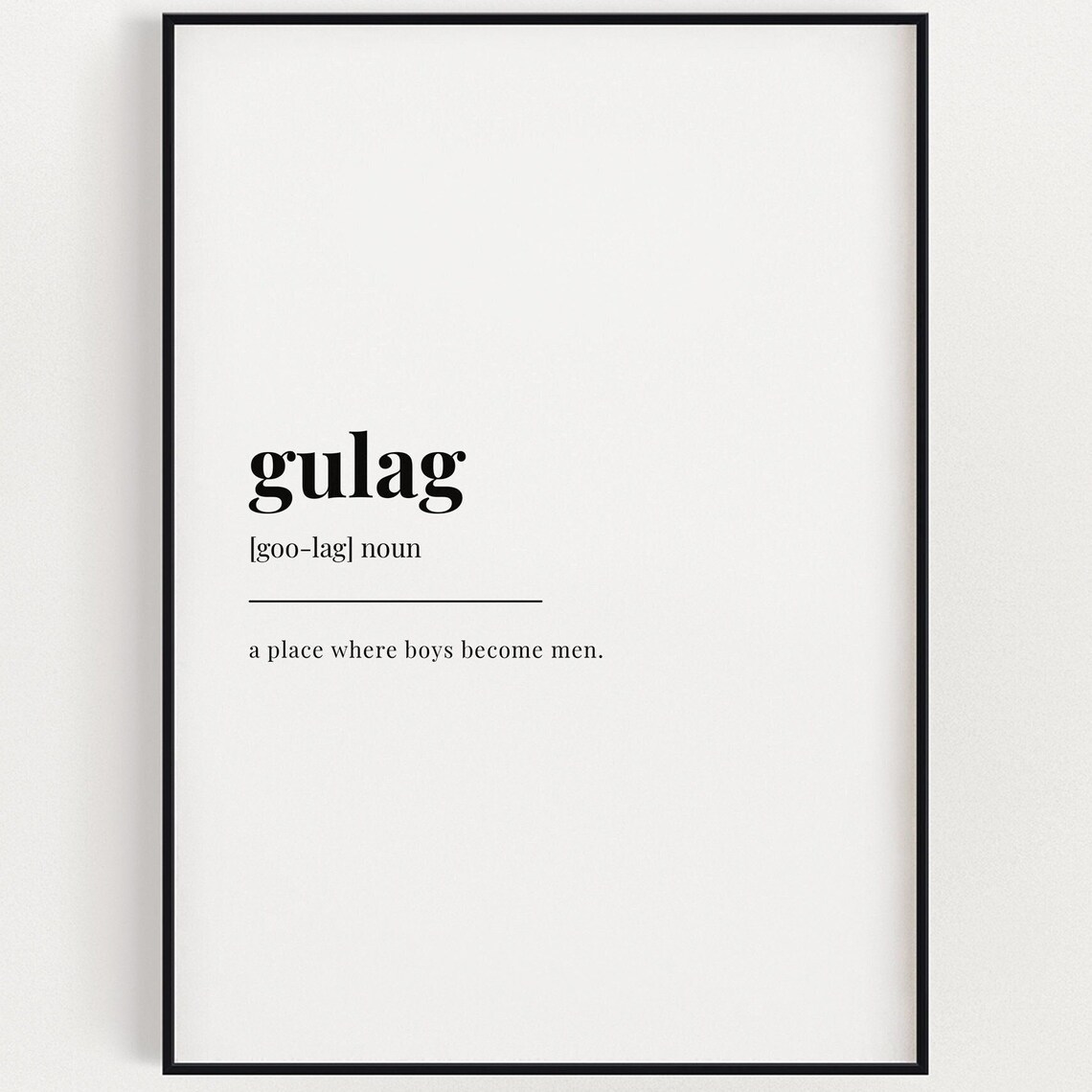 Gulag Dictionary Definition Art Print Funny Typographic Wall Decor Gift
