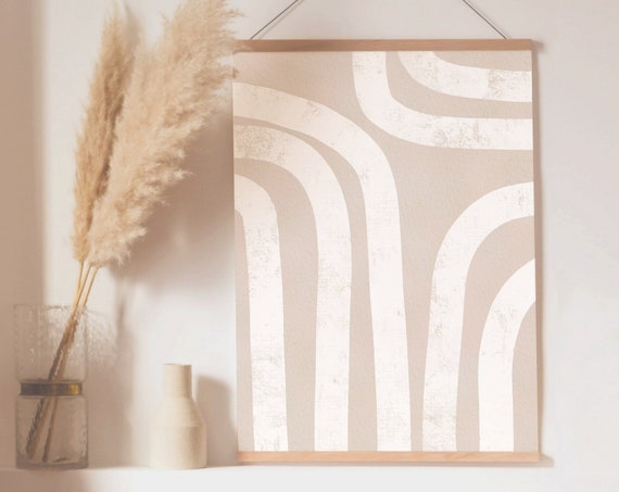 Beige White Art Print Contemporary Print Minimalist Wall Art Abstract Wall Art Minimalist Print Living Room Wall Art Wall Decor