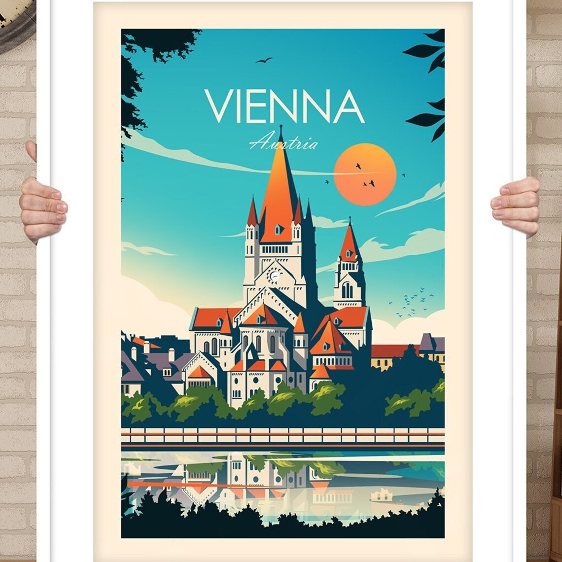Vienna Austria Travel Poster, Living Room Wall Art - Image 3