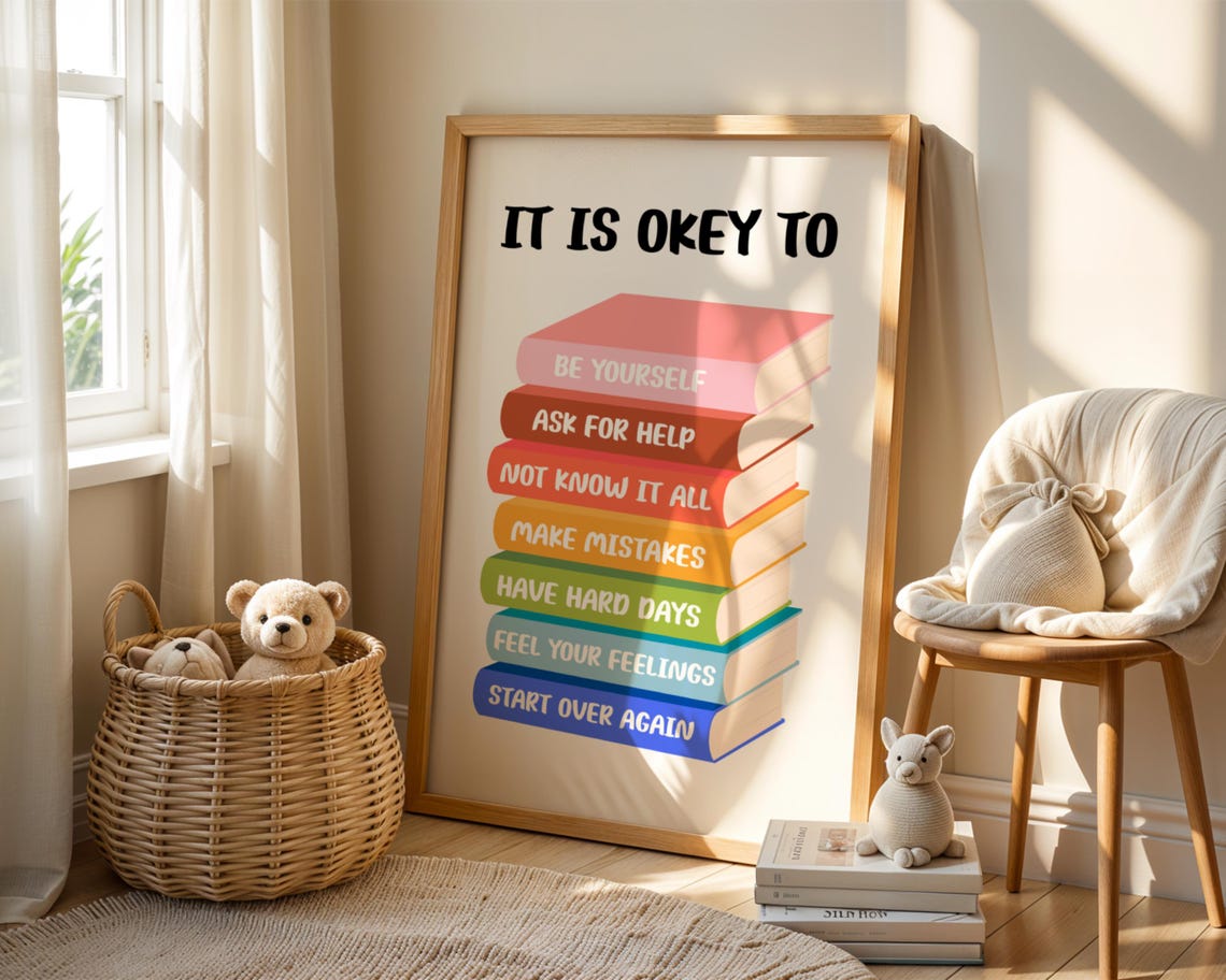 Bookish Affirmation Art Positive Nursery Decor