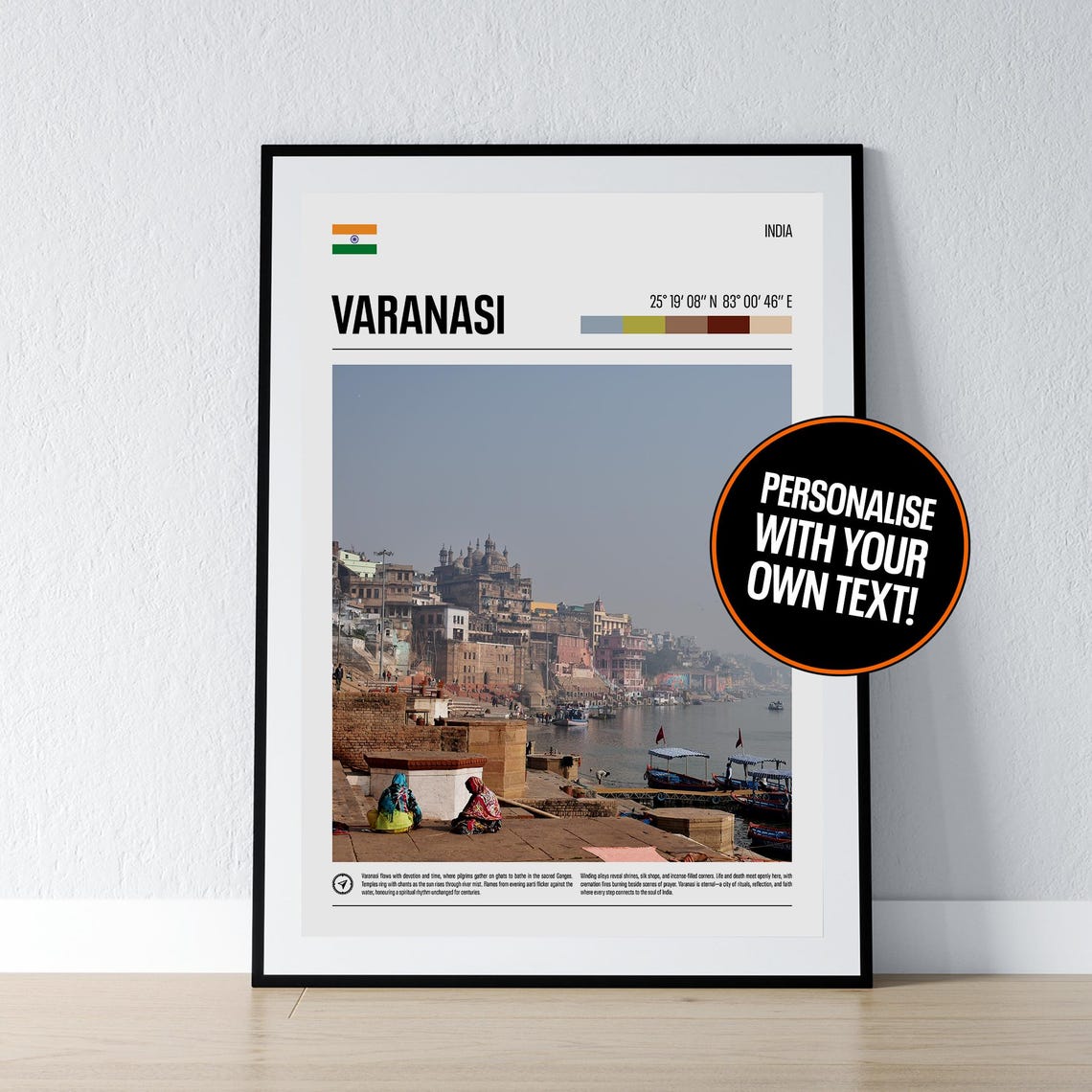 Varanasi India Ganges River Ghats Personalized Travel Poster