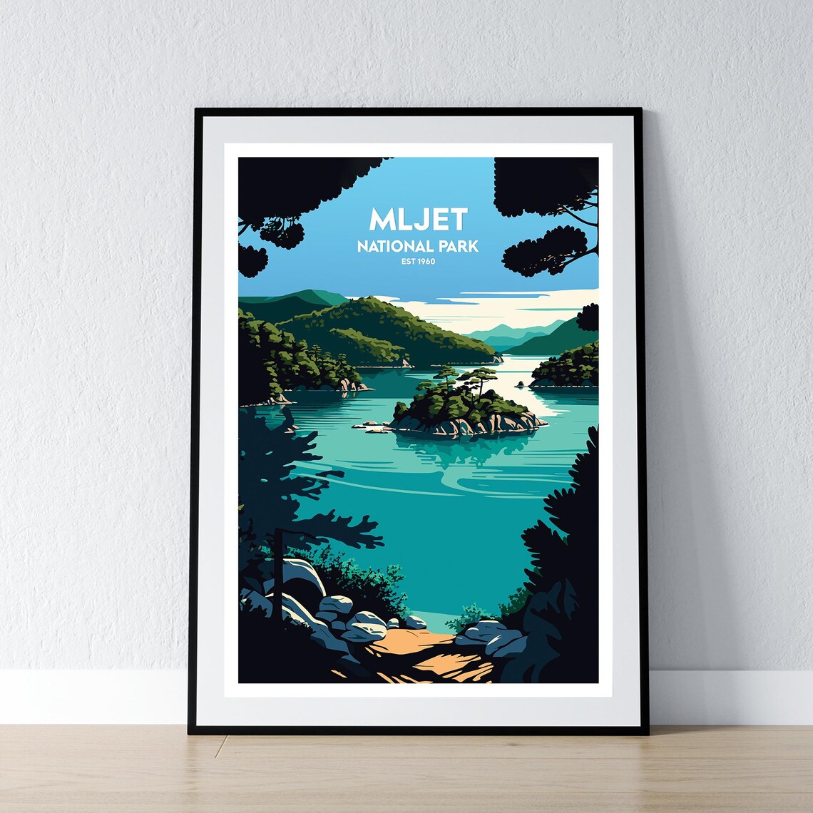 Mljet National Park Island Lake Turquoise Water Travel Art Poster