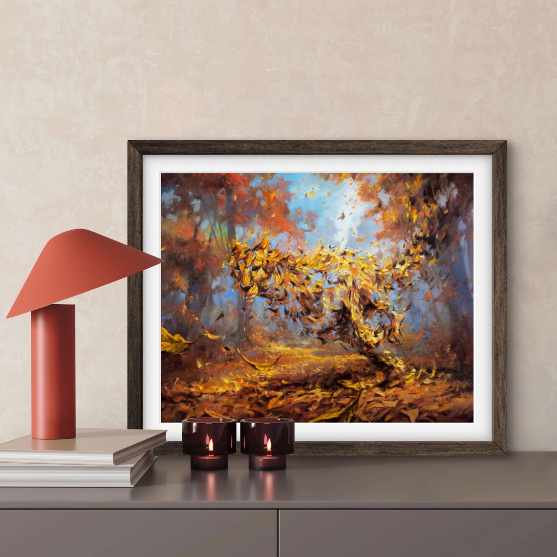 The Rebirth Cheetah Autumn Forest Art Print - Image 2