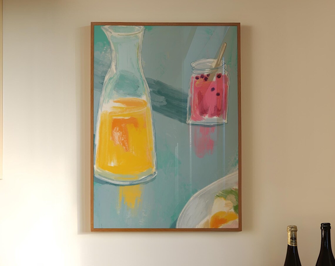 Kitchen Wall Art, Maximalist Retro Food Print
