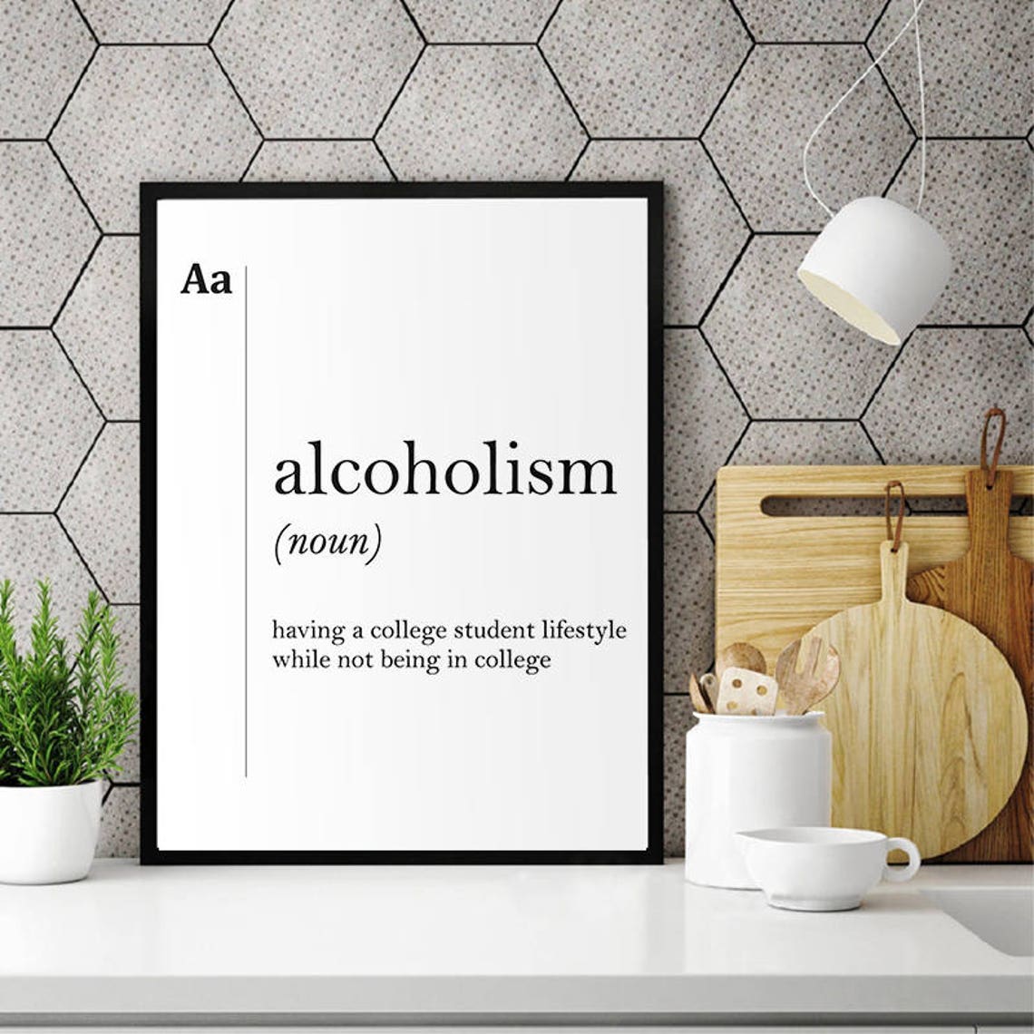 Alcoholism Funny Dictionary Definition Typography Quote Poster - Image 2