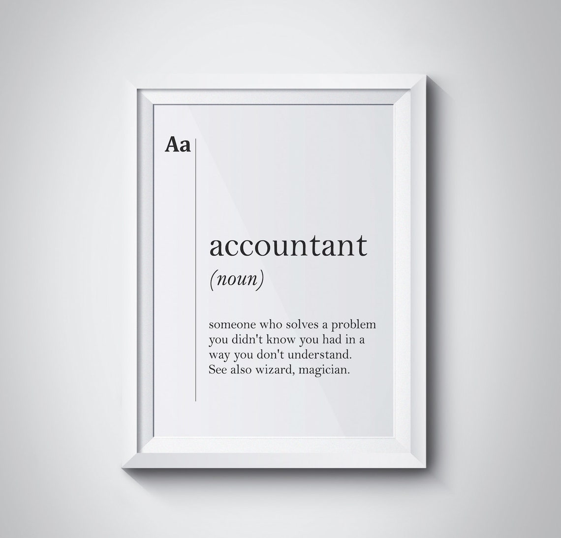 Accountant Funny Noun Definition Wizard Magician Dictionary Poster