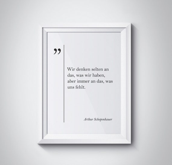 Arthur Schopenhauer Quote Deutsche Zitaten German Quotes Life Quotes German Wall Art Friend Gift Coworker Gift German Decor Life Wall Art