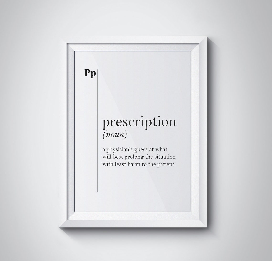 Prescription Funny Dictionary Definition Physician Guess Wall Poster