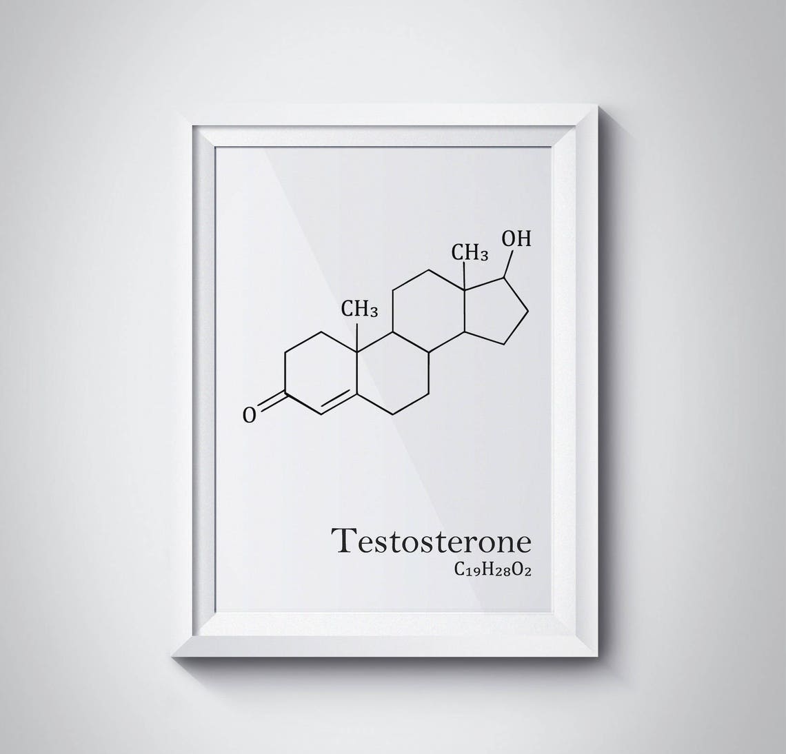 Testosterone Molecule Structure Chemistry Science Gift Poster