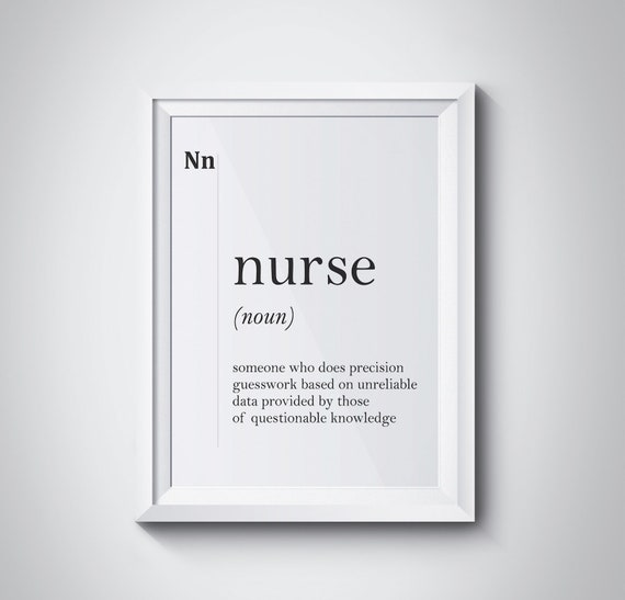 Nurse Definition Gift For Nurse Wall Art Graduation Gift Nurse Poster Hospital Wall Decor Nurse Room Decor Gift Professions Medical Quotes