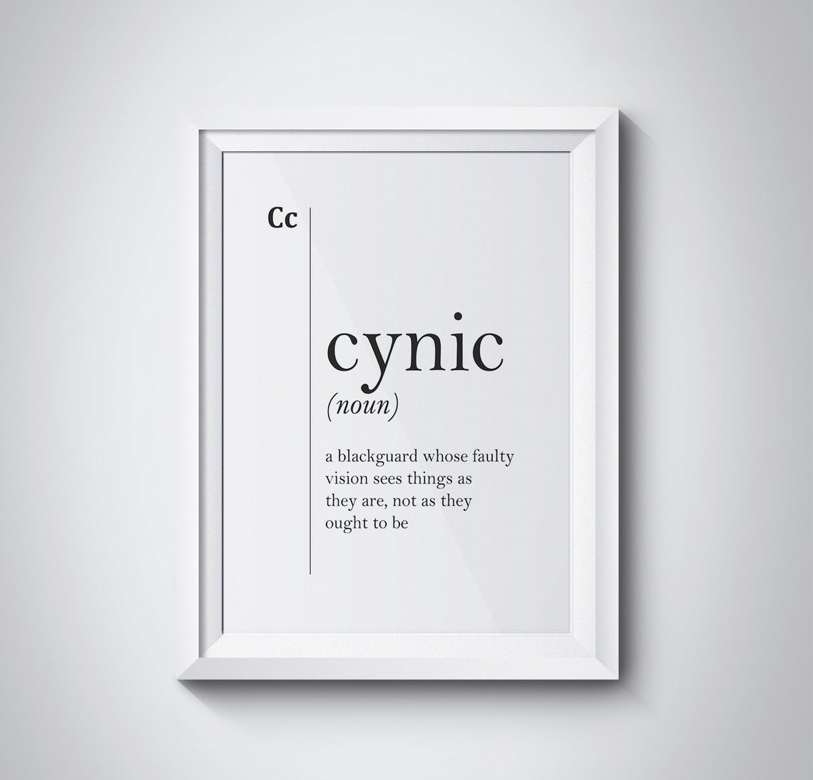 Cynic Funny Dictionary Definition Minimalist Satirical Poster