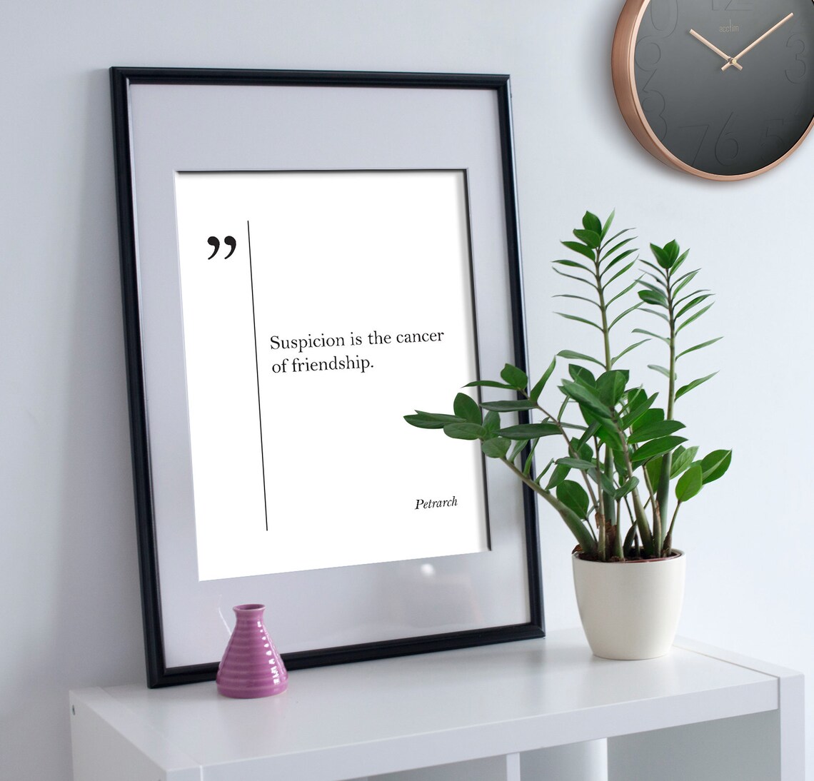 Petrarch Suspicion Cancer of Friendship Quote Minimalist Poster - Image 2
