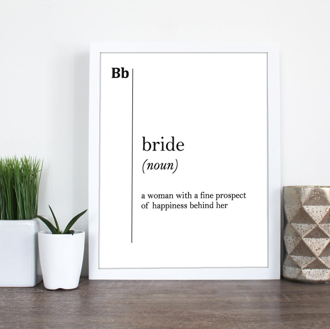 Bride Funny Dictionary Definition Wedding Gift Typography Poster - Image 2