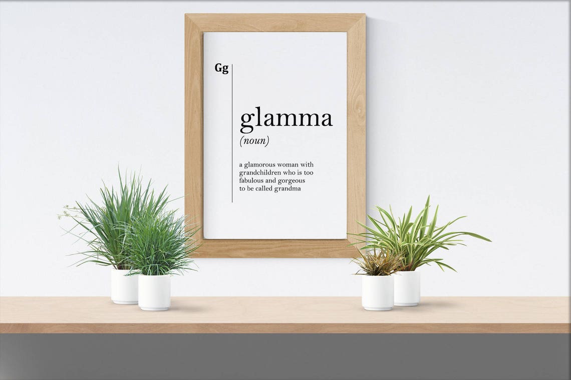 Glamma Funny Definition Glamorous Grandma Gift Minimalist Art Poster - Image 2