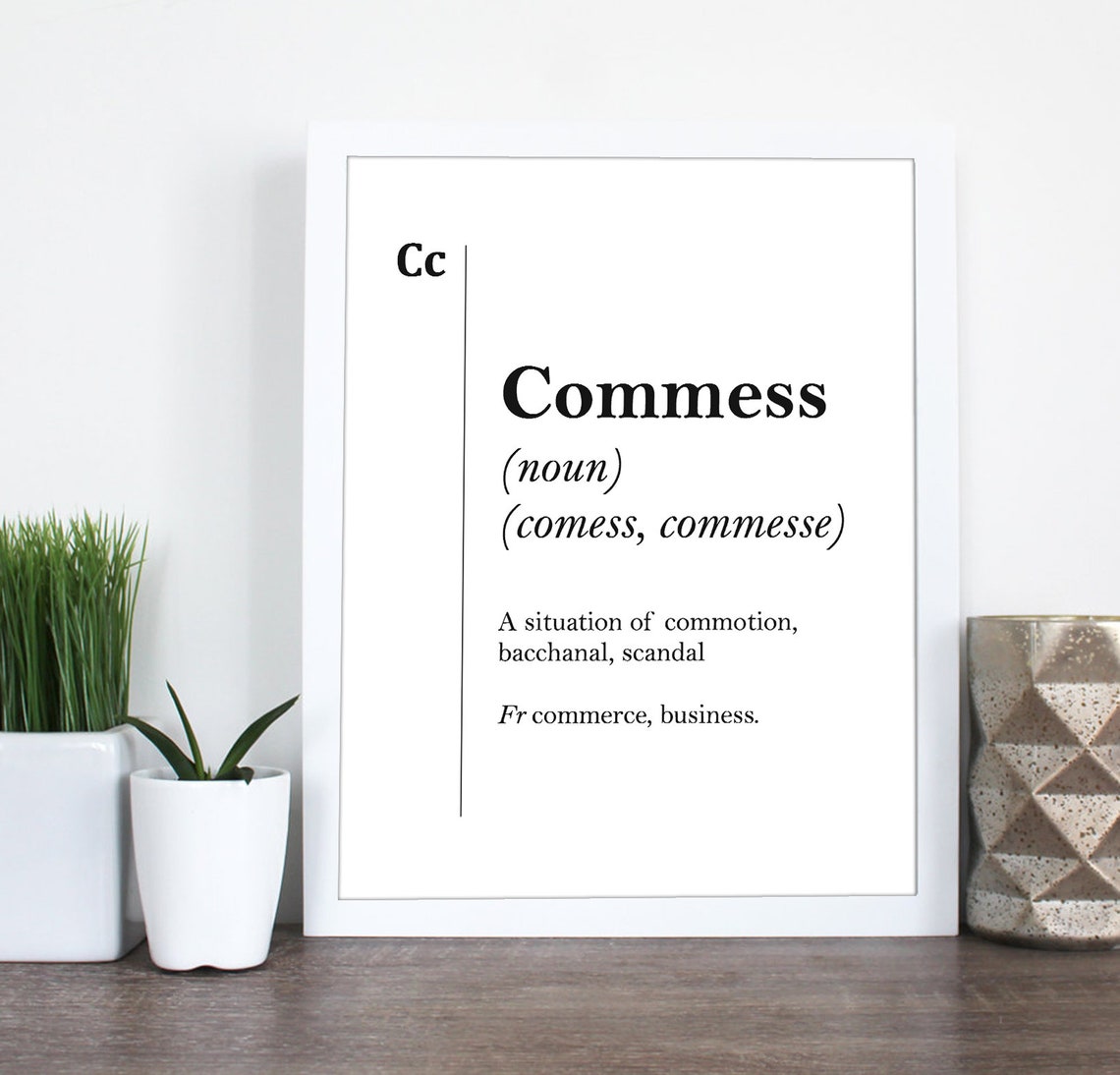 Commess Noun Dictionary Definition Vintage Word Art Wall Decor Poster - Image 2