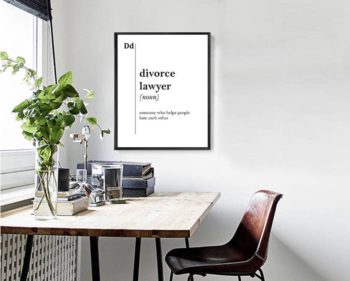 Divorce Lawyer Definition Poster Funny Attorney Gift Office Wall Decor - Image 2