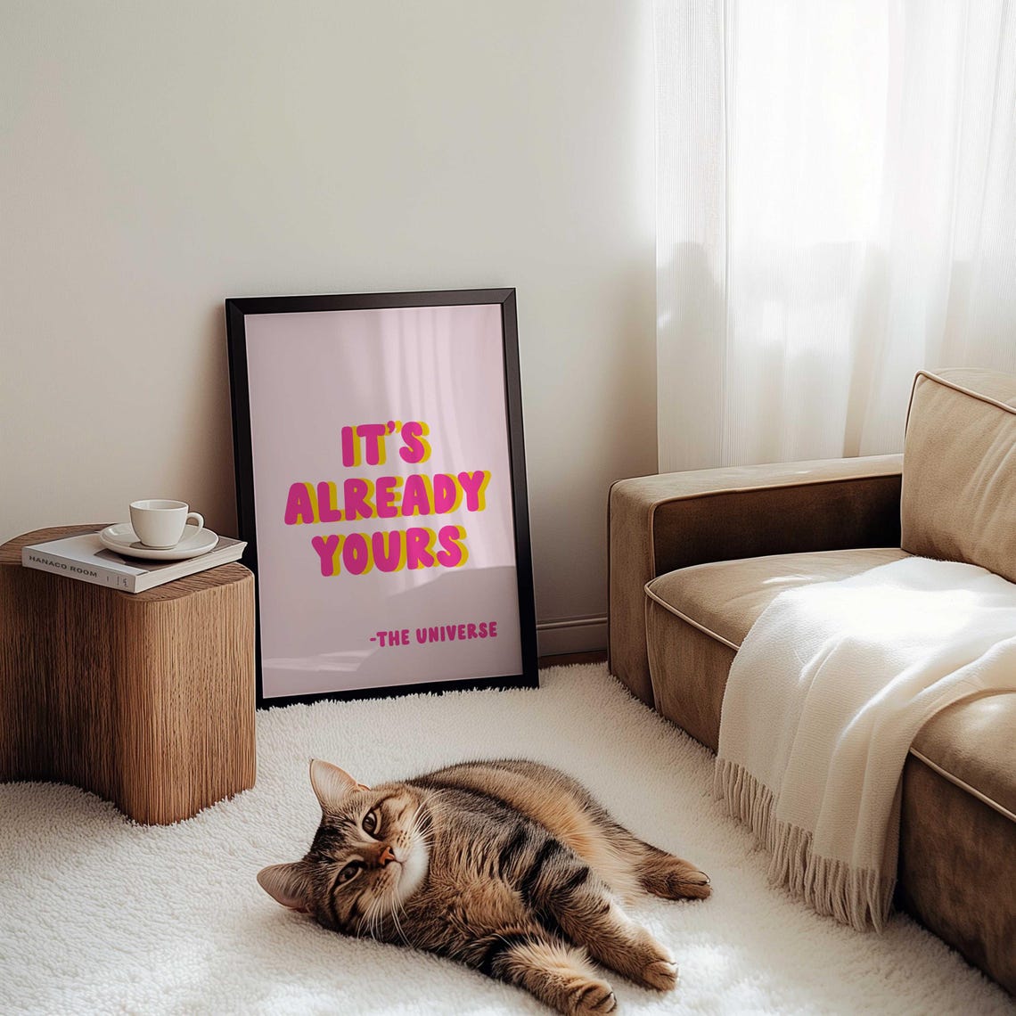 Its Already Yours The Universe Manifesting Retro Typography Poster - Image 2