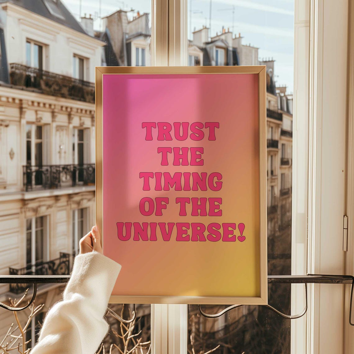 Trust The Timing Of The Universe Retro Gradient Affirmation Poster - Image 4