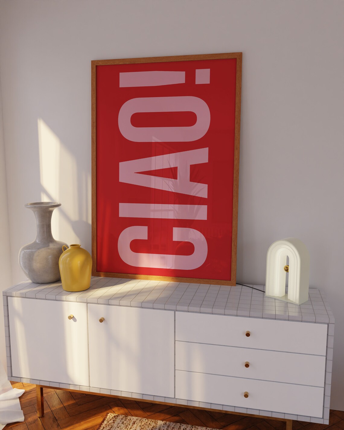 Ciao Italian Welcome Poster, Red Kitchen Art Print - Image 5