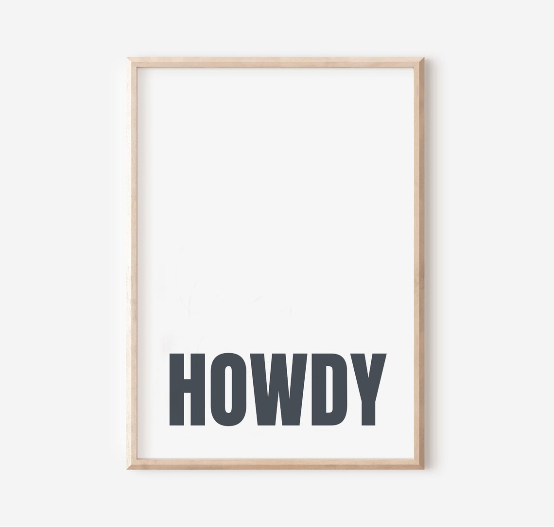 Howdy Minimalist Western Typography Southern Home Decor Poster - Image 3