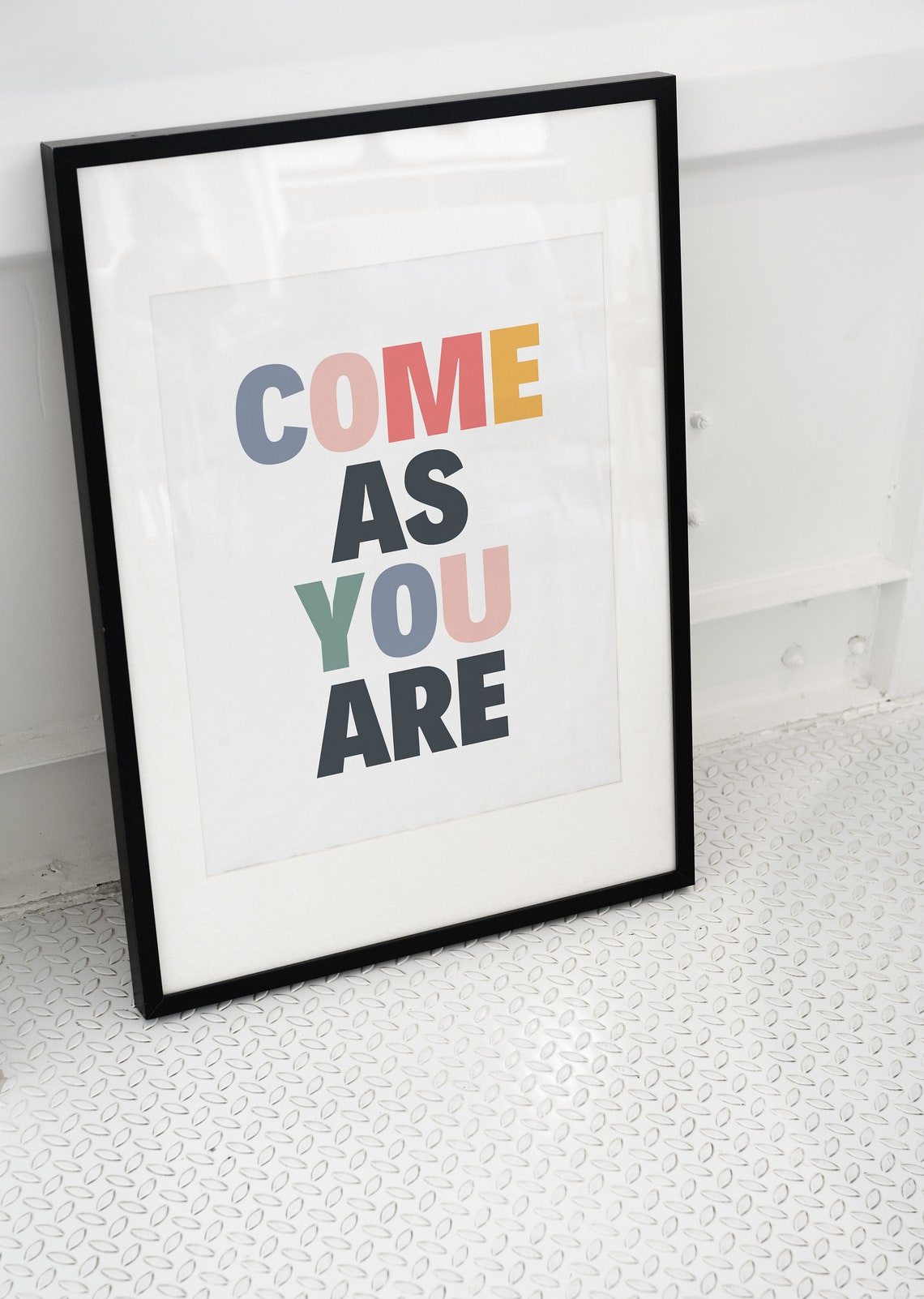 Come As You Are Rainbow Typography Inspirational Quote Poster - Image 4