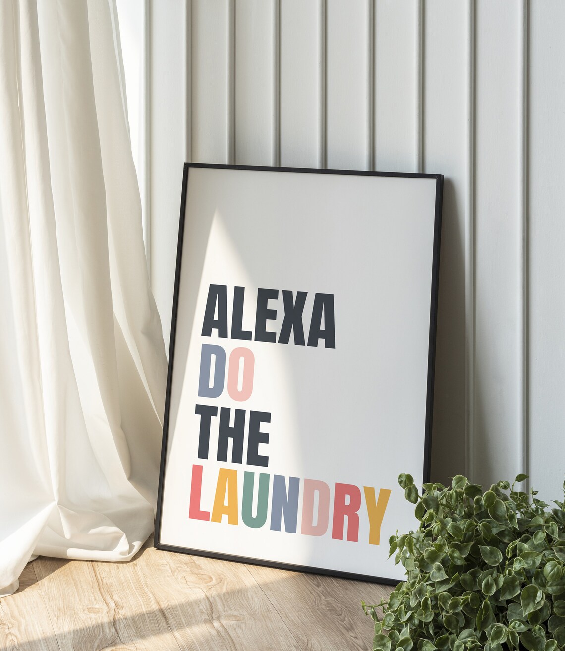 Alexa Do The Laundry Funny Washroom Art Print - Image 2