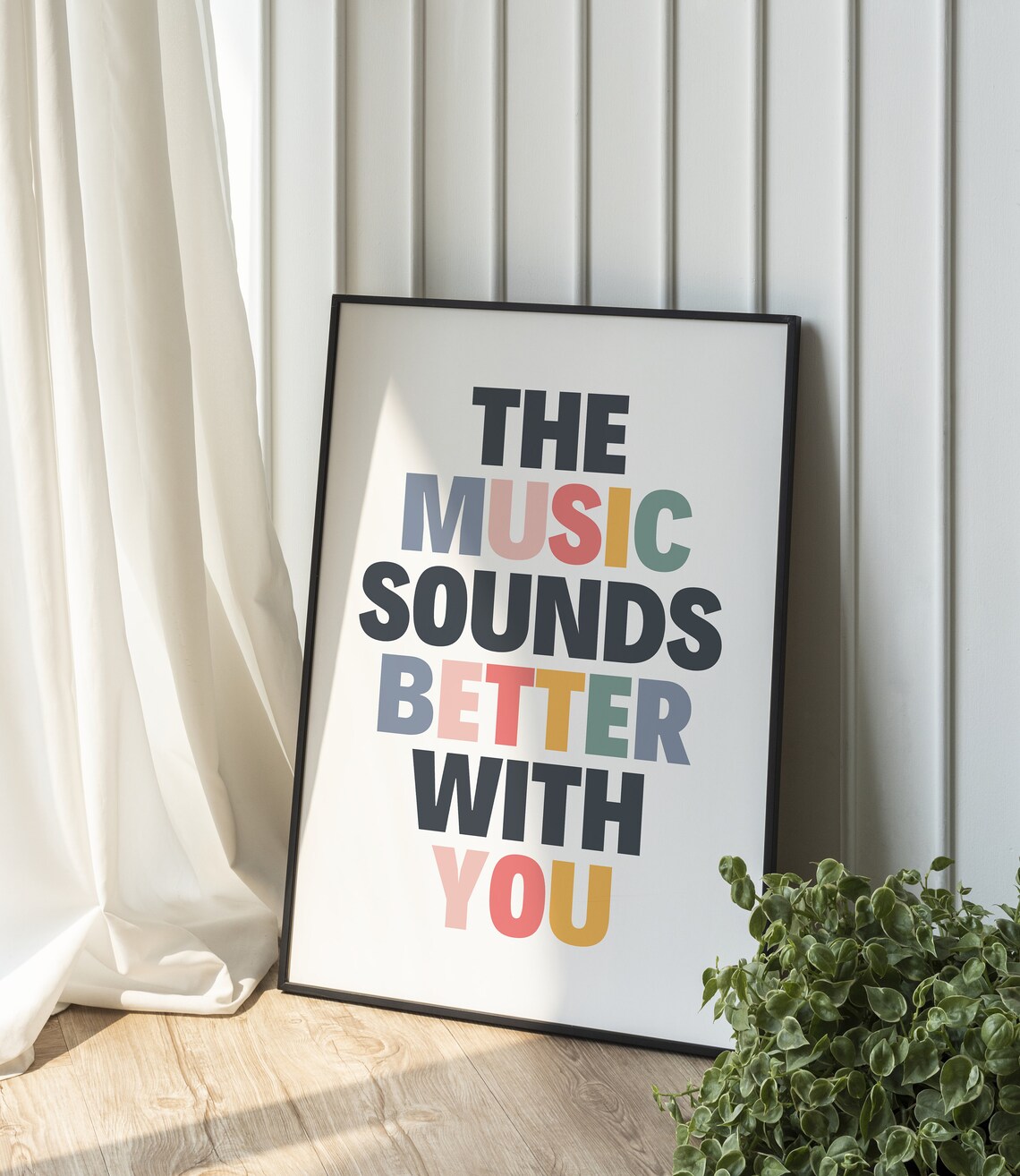 The Music Sounds Better With You Poster, Retro Love Decor - Image 3