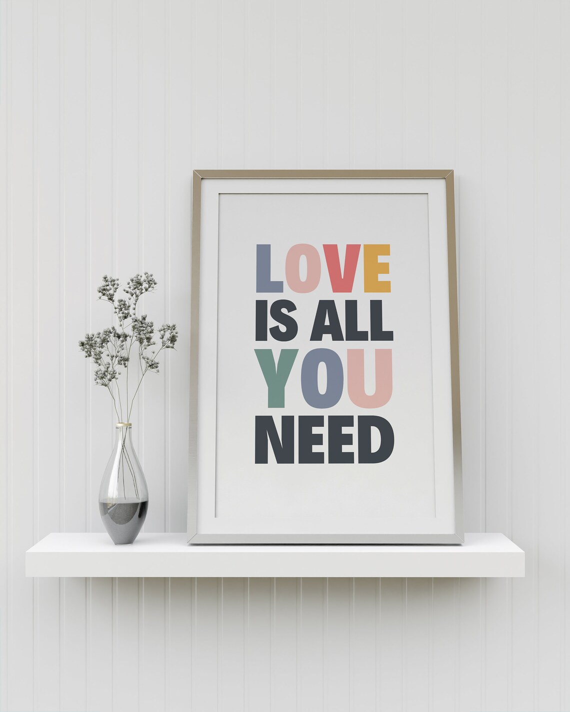Love Is All You Need Romantic Love Quote Art Print - Image 3