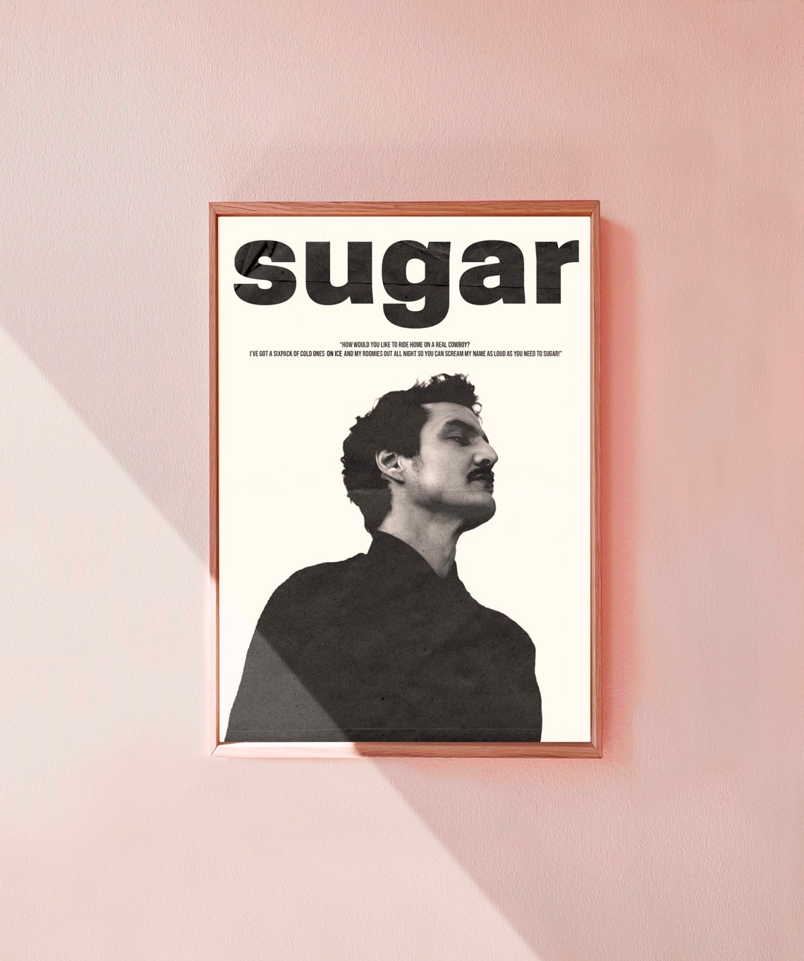 Sugar Funny Cowboy Quote Retro Black and White Portrait Poster