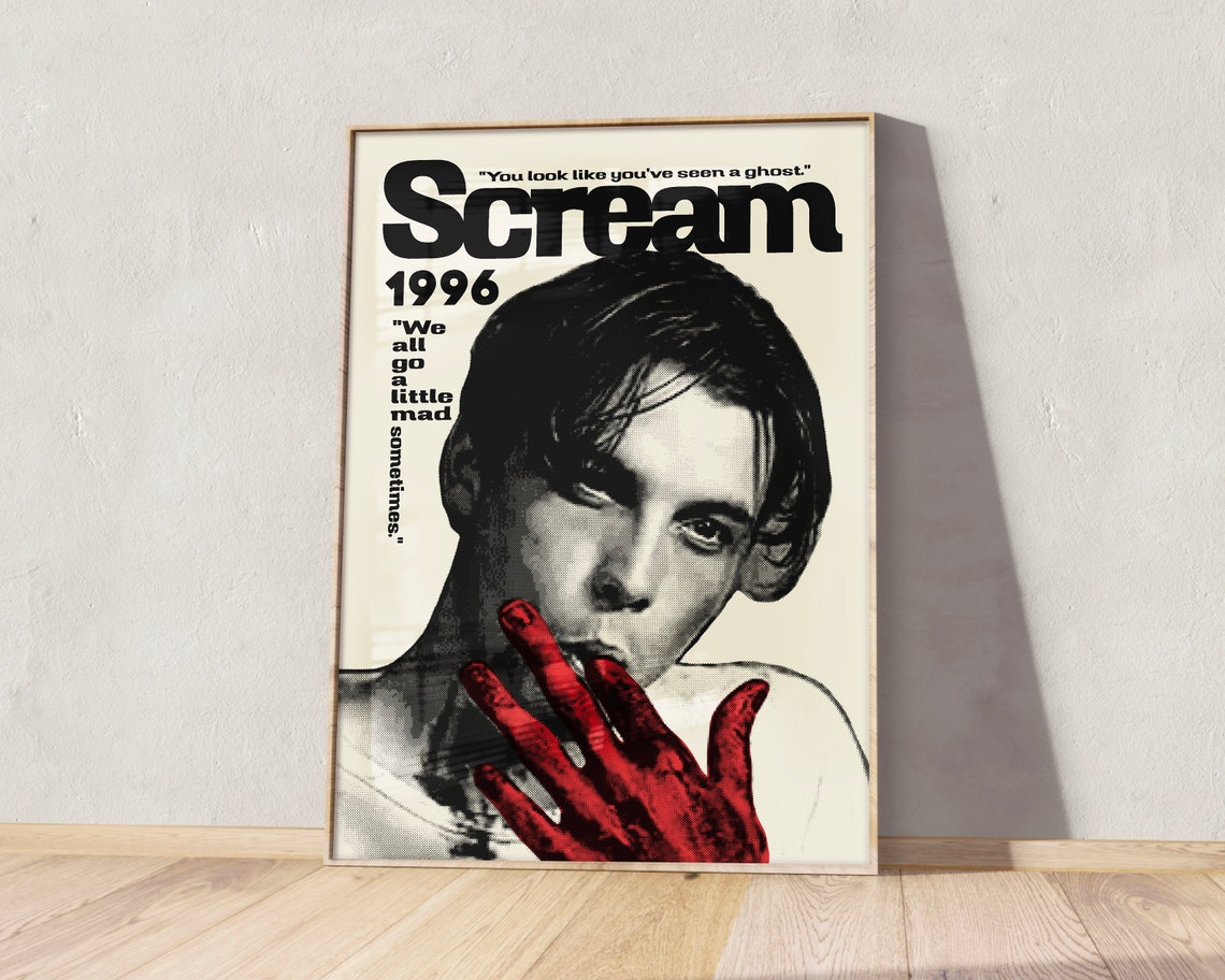 Scream 1996 Iconic Slasher Horror Movie Portrait Typography Poster - Image 3