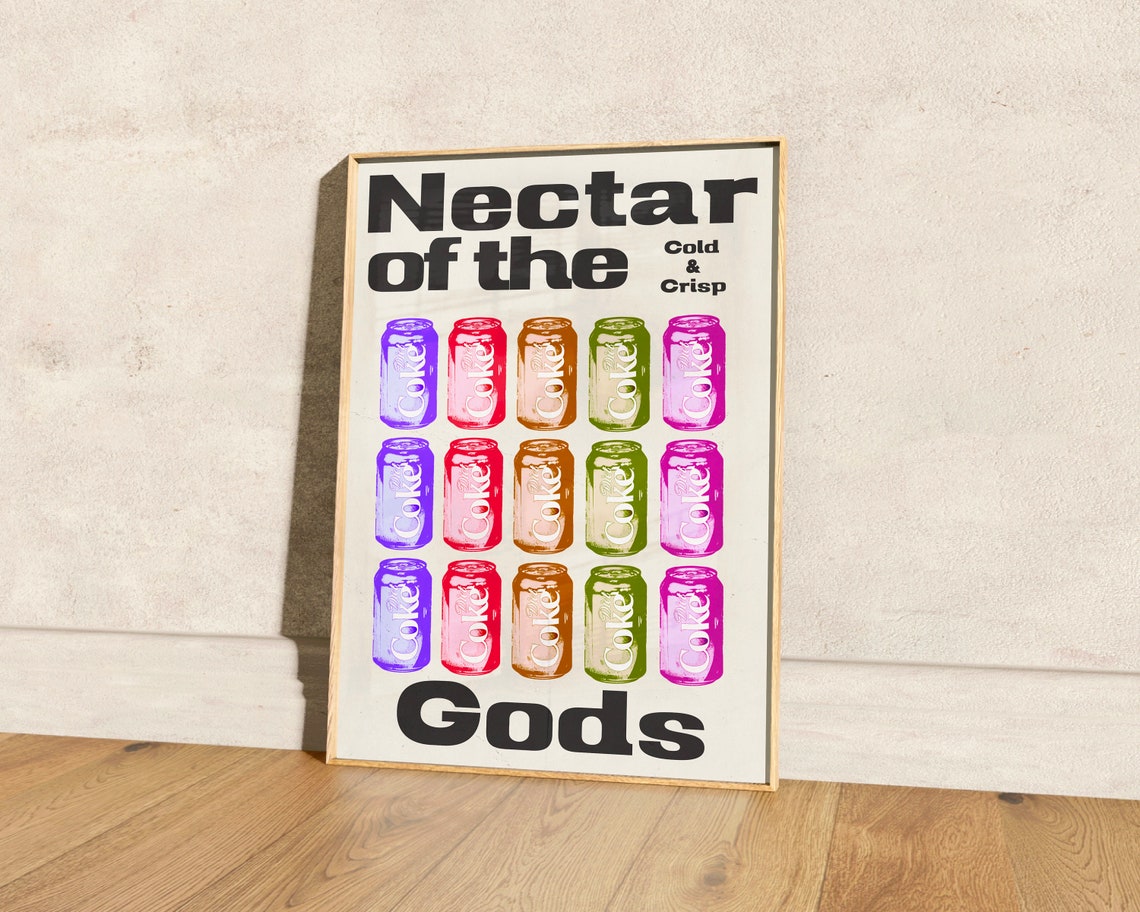 Nectar of the Gods Diet Coke Cans Pop Art Colorful Soda Poster - Image 3