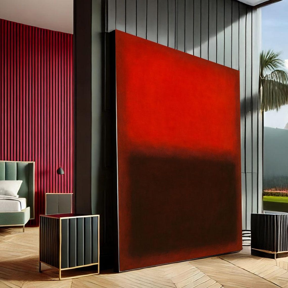 Mark Rothko Inspired Red Brown Color Field Modern Abstract Poster