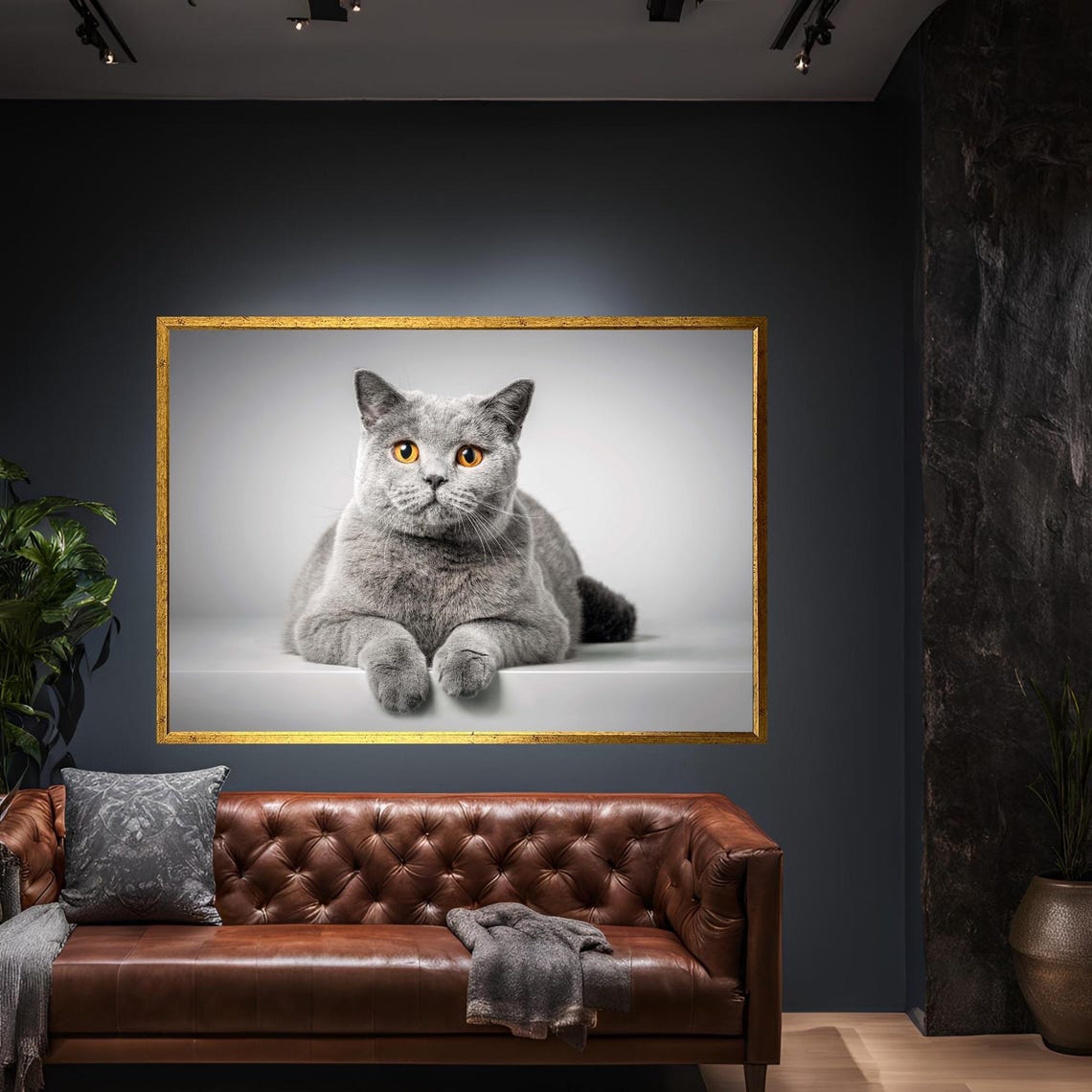 The Grey Cat Home Decor Canvas Wall Art Modern Print Painting Abstract For