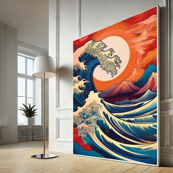 Hokusai Great Wave Canvas Wall Art Stunning Japanese Print For Home Decor Lovers And Ocean Enthusiasts