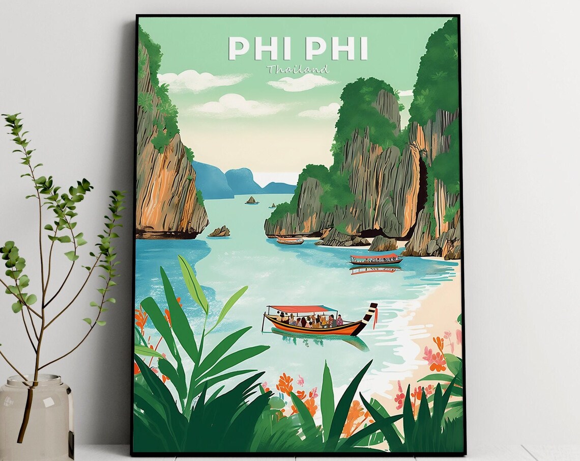 Phi Phi Travel Poster, Thailand Wall Art Print - Image 2