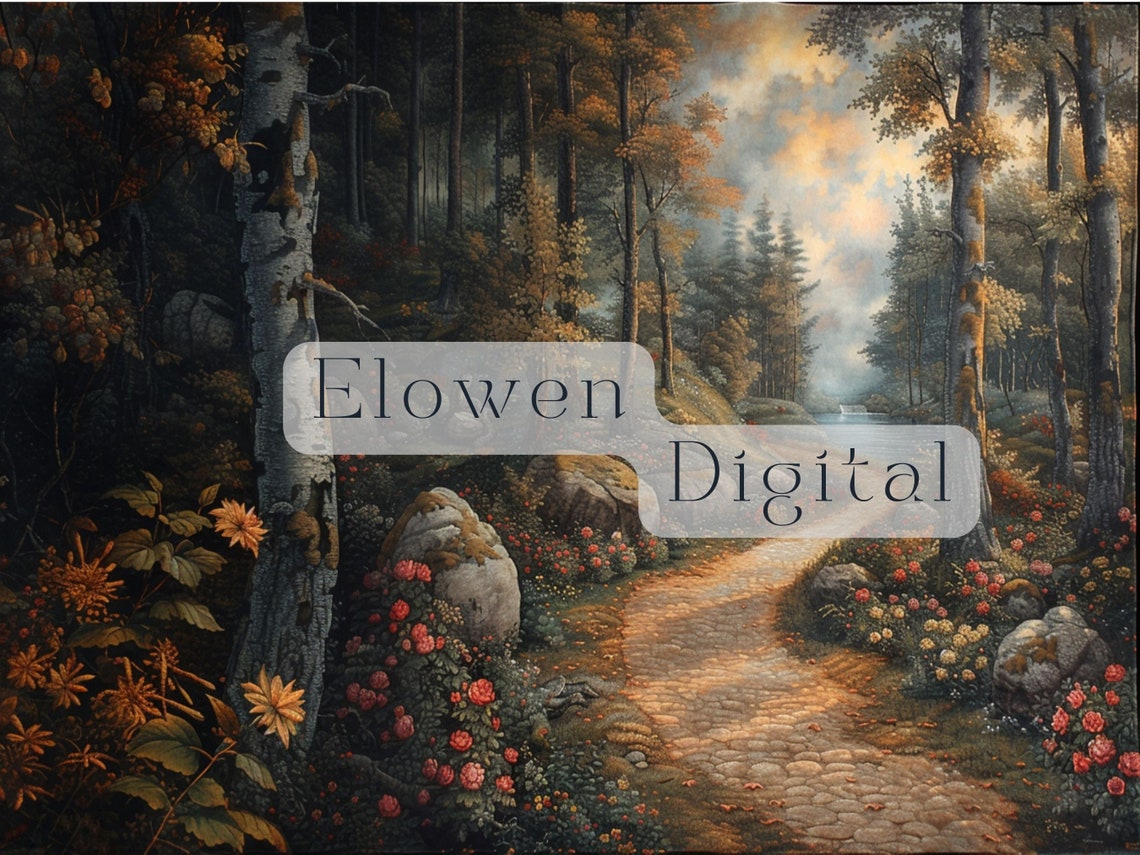 Autumn Birch Forest Path Leading to a Golden Lake View Poster - Image 5