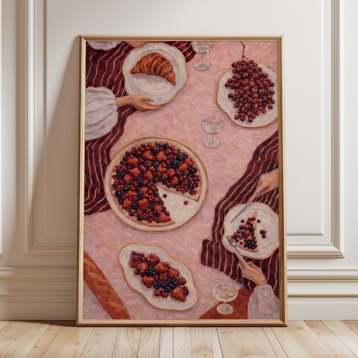 Berry Pie Dinner Still Life, Kitchen Art Print