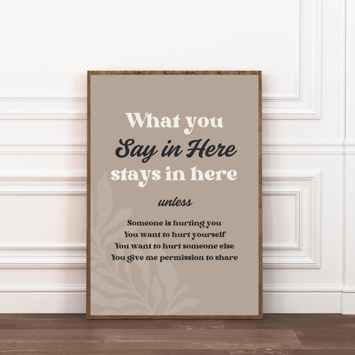 What You Say in Here Stays in Here Therapy Confidentiality Poster - Image 3